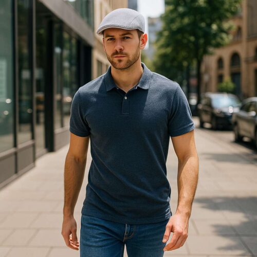 A_photograph_captures_a_young_Caucasian_man_in_his.jpg Béret Homme en Tissu Aéré Réglable - Airwave