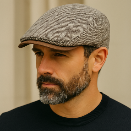 BerethommestyleanglaisHerringtaupe.png Béret Homme Style Anglais - Herring