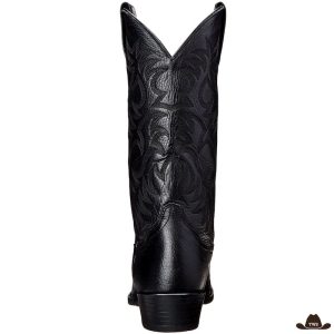 Bottes Noires Cowboy Brodées