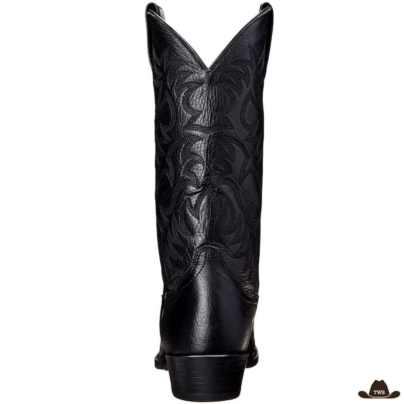 Bottes Noires Cowboy Brodées
