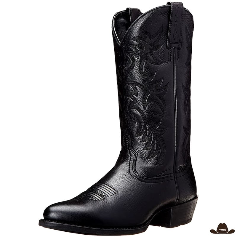 Bottes Noires Cowboy Brodées – Image 2