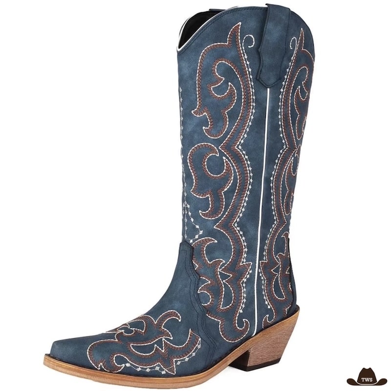 Bottes de Country Femme Bleues – Image 2