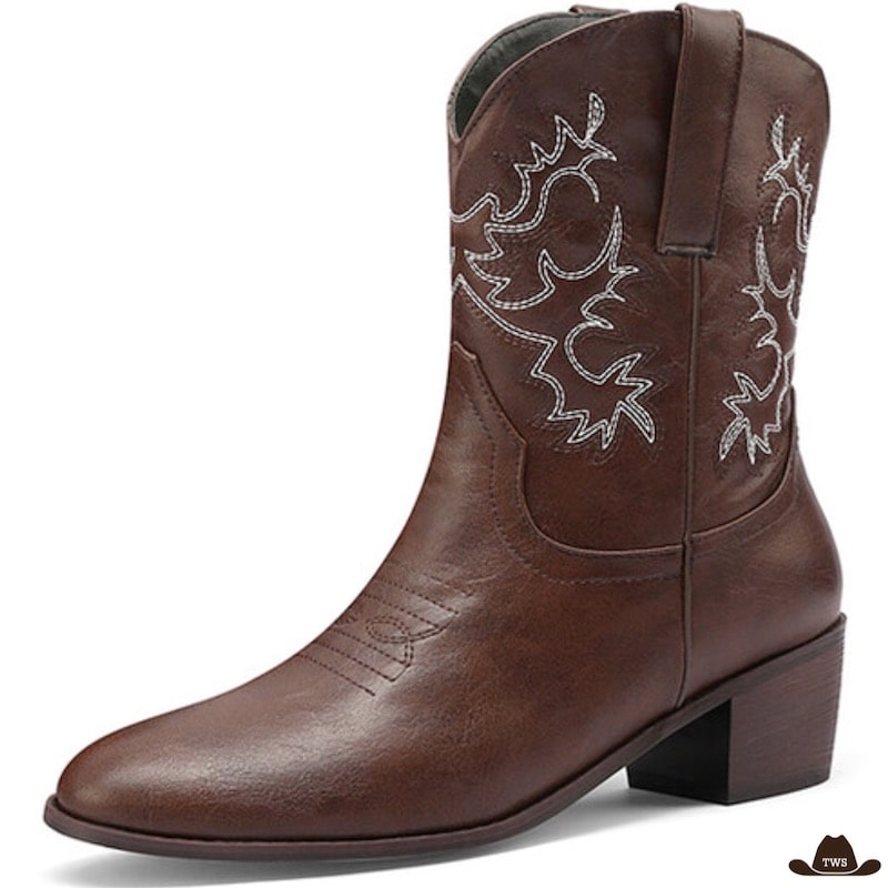Bottines Cowboy Talon Marron – Image 2