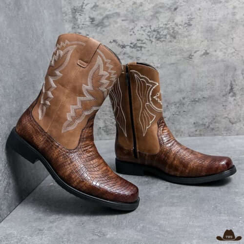 BottinesCowboyCuirHomme.jpg Bottines Cowboy en Cuir Homme