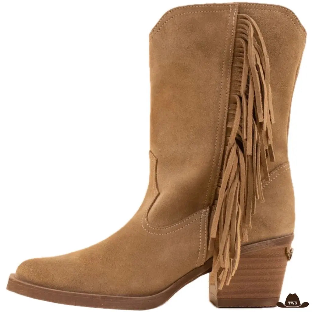 Bottines Cowboy Femme Cuir Marron