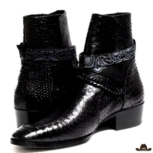 BottinesCuirNoirCow-boy.jpg Bottines Cuir Noir Cowboy