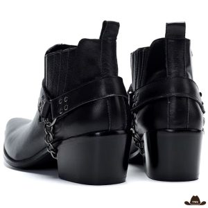 Bottines Cuir Cowboy Talon Carré
