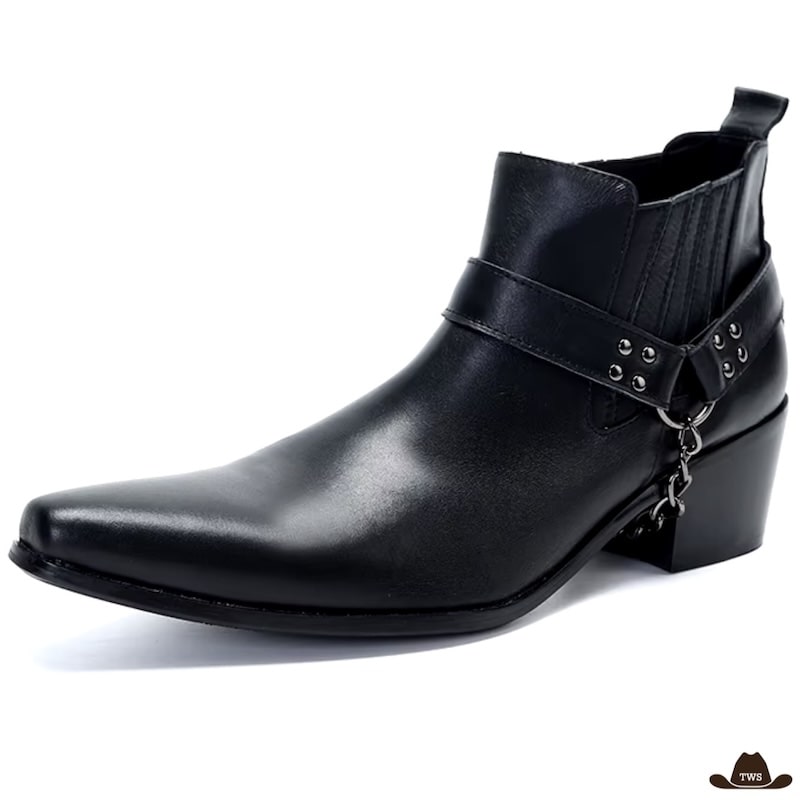 Bottines Cuir Cowboy Talon Carré – Image 2
