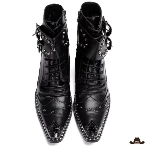 BottinesStyleCow-boyCuirNoir.jpg Bottines Style Cowboy Cuir Noir