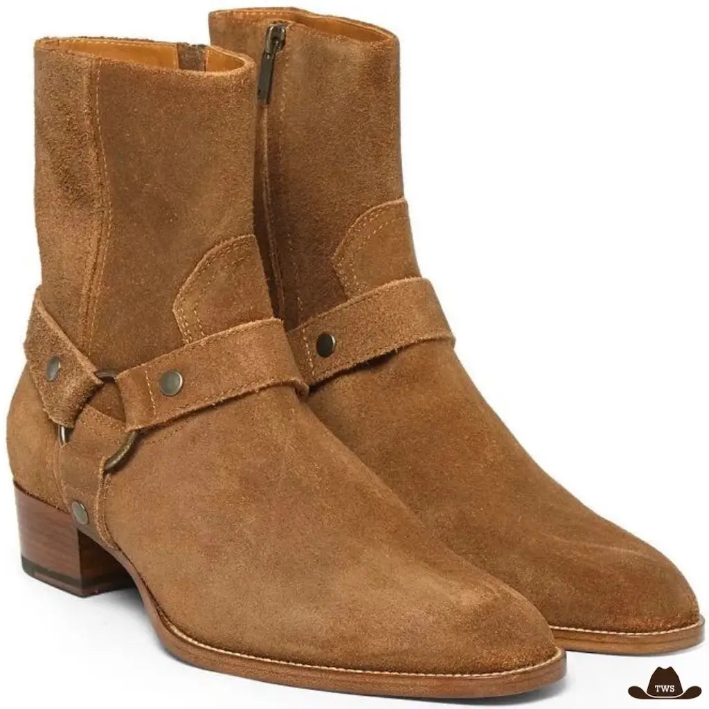 Bottines Style Cowboy Daim
