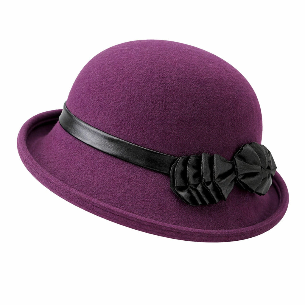 Chapeau en Laine Cloche Melon - Élégant – Image 4