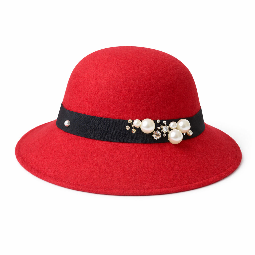 Chapeau Melon Cloche Femme - Perle – Image 4