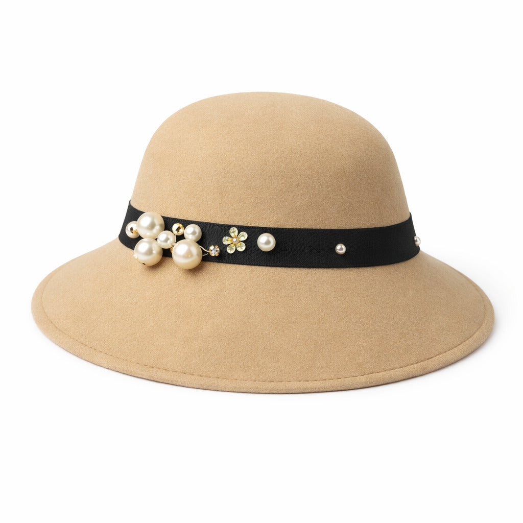 Chapeau Melon Cloche Femme - Perle – Image 3