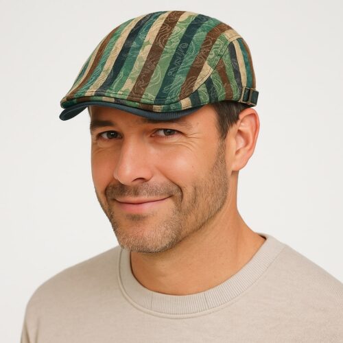 ChatGPTImage11juin2025_11_01_16.jpg Béret Homme en Coton Rayée Multicolore - Stripe