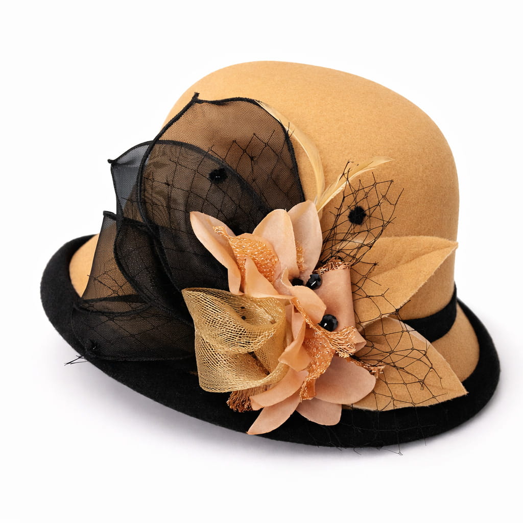 Chapeau Melon Cloche Femme à Fleur – Image 3