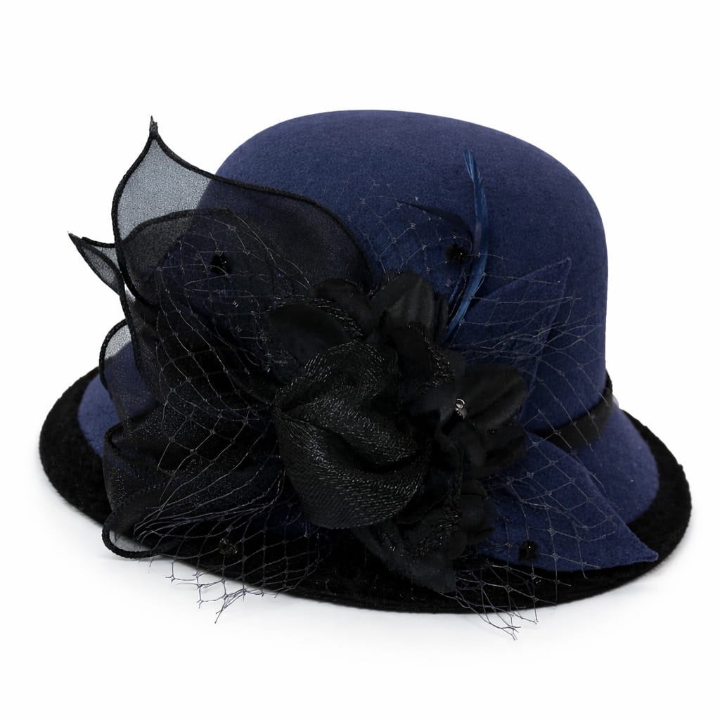 Chapeau Melon Cloche Femme à Fleur – Image 4