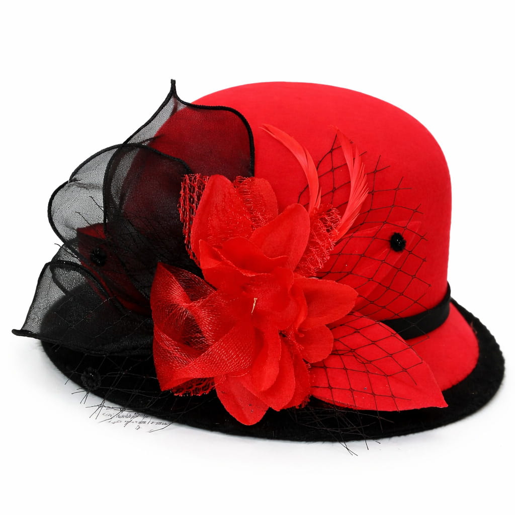 Chapeau Melon Cloche Femme à Fleur – Image 5