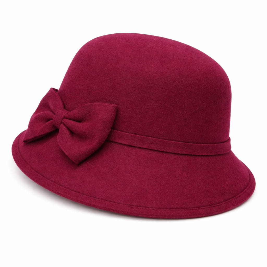 Chapeau Melon Cloche Femme Noeud Suede – Image 2