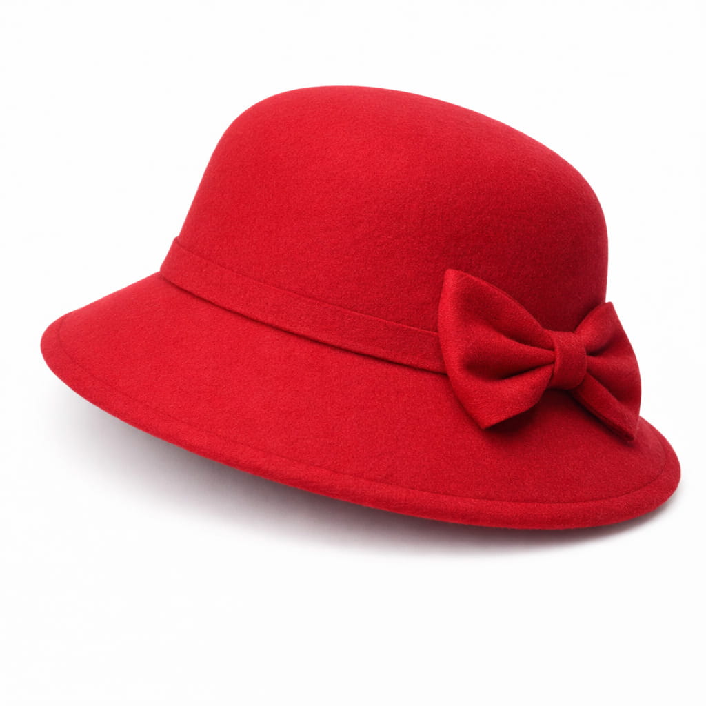 Chapeau Melon Cloche Femme Noeud Suede – Image 5