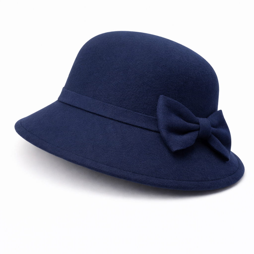 Chapeau Melon Cloche Femme Noeud Suede – Image 7
