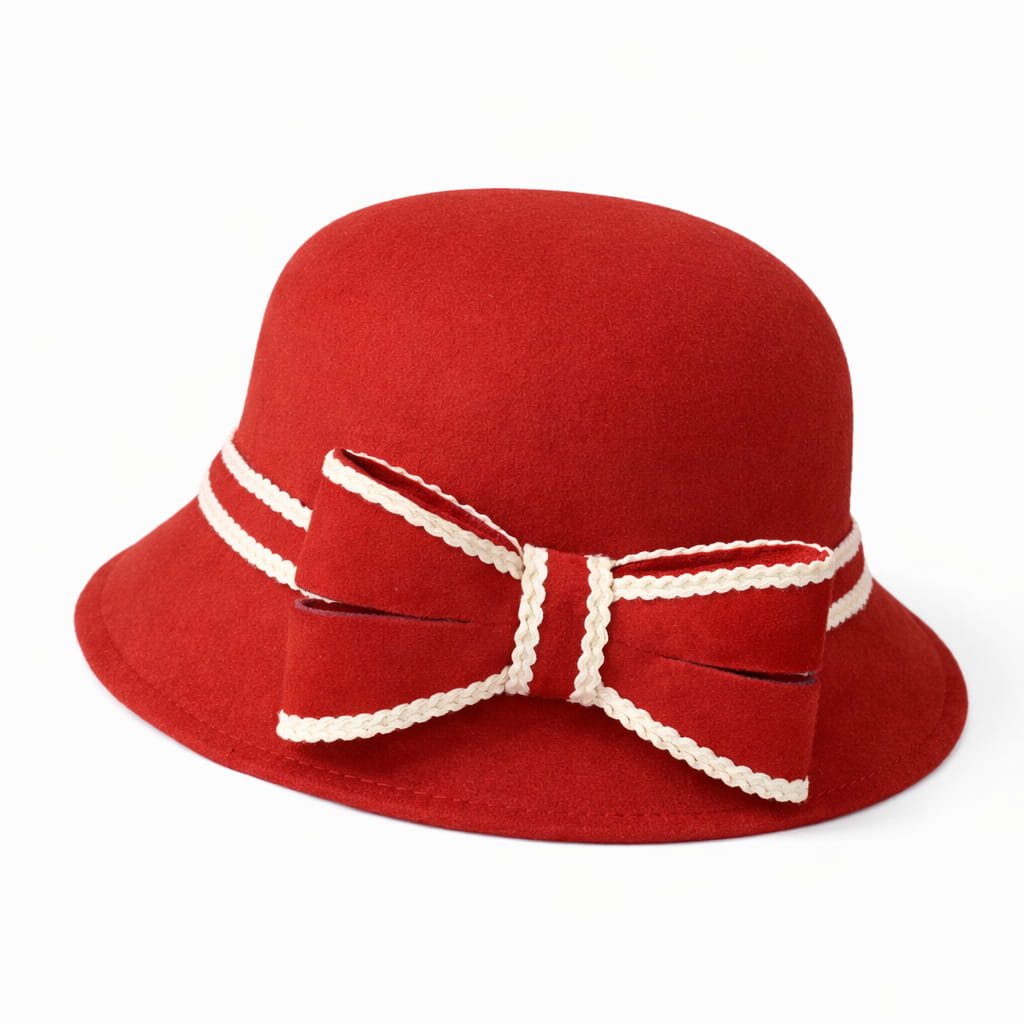 Chapeau Melon Cloche Femme Noeud Hiver – Image 8