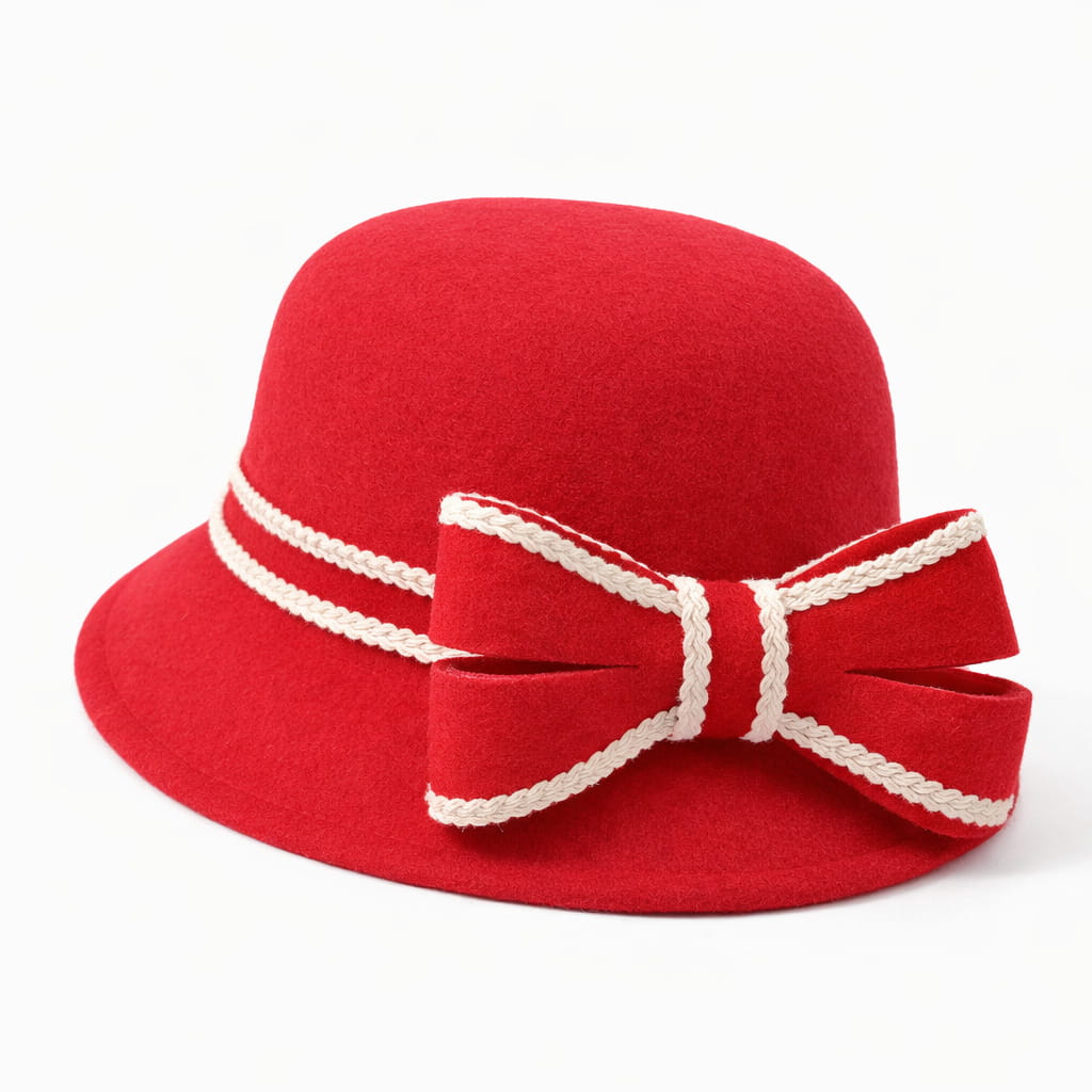 Chapeau Melon Cloche Femme Noeud Hiver – Image 7