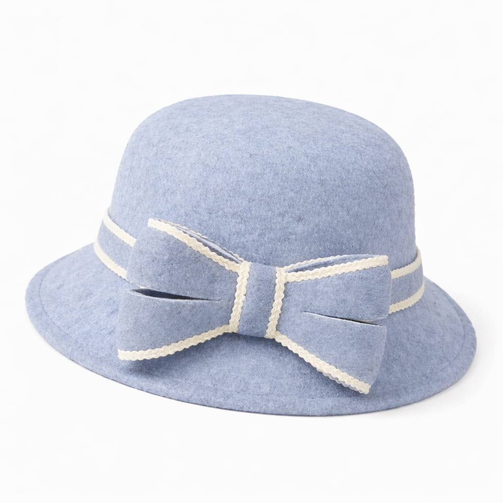 Chapeau Melon Cloche Femme Noeud Hiver – Image 2