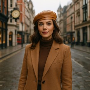 Béret en Cuir Femme