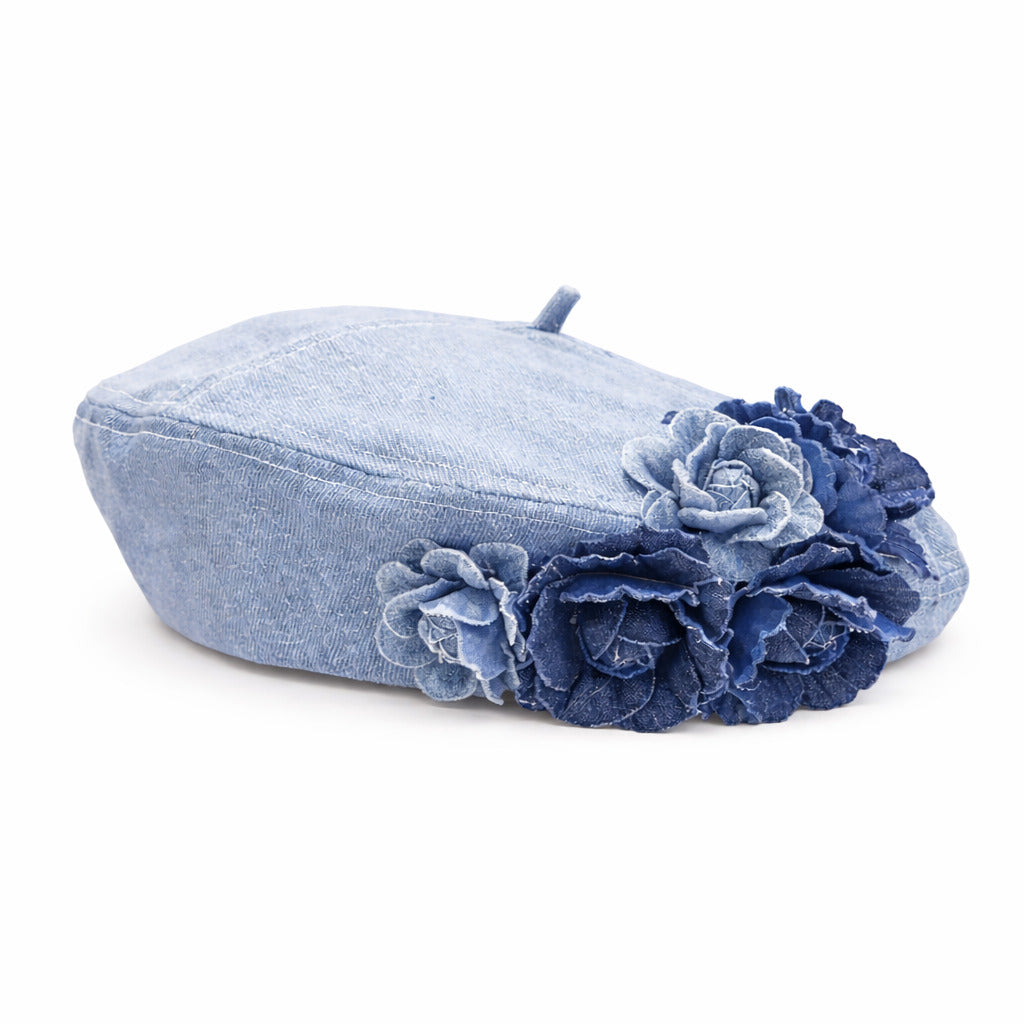 Béret Femme en Jean Fleur – Image 3