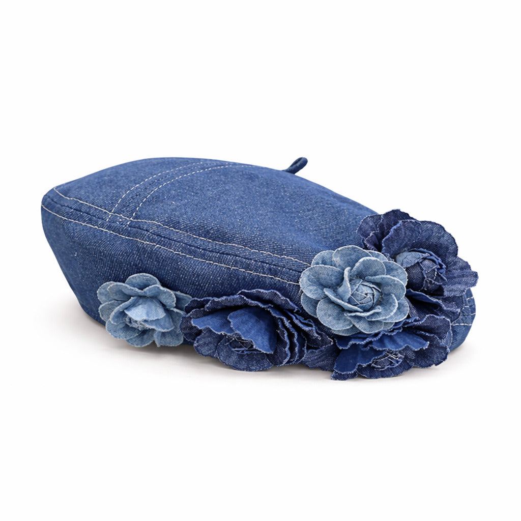 Béret Femme en Jean Fleur – Image 2