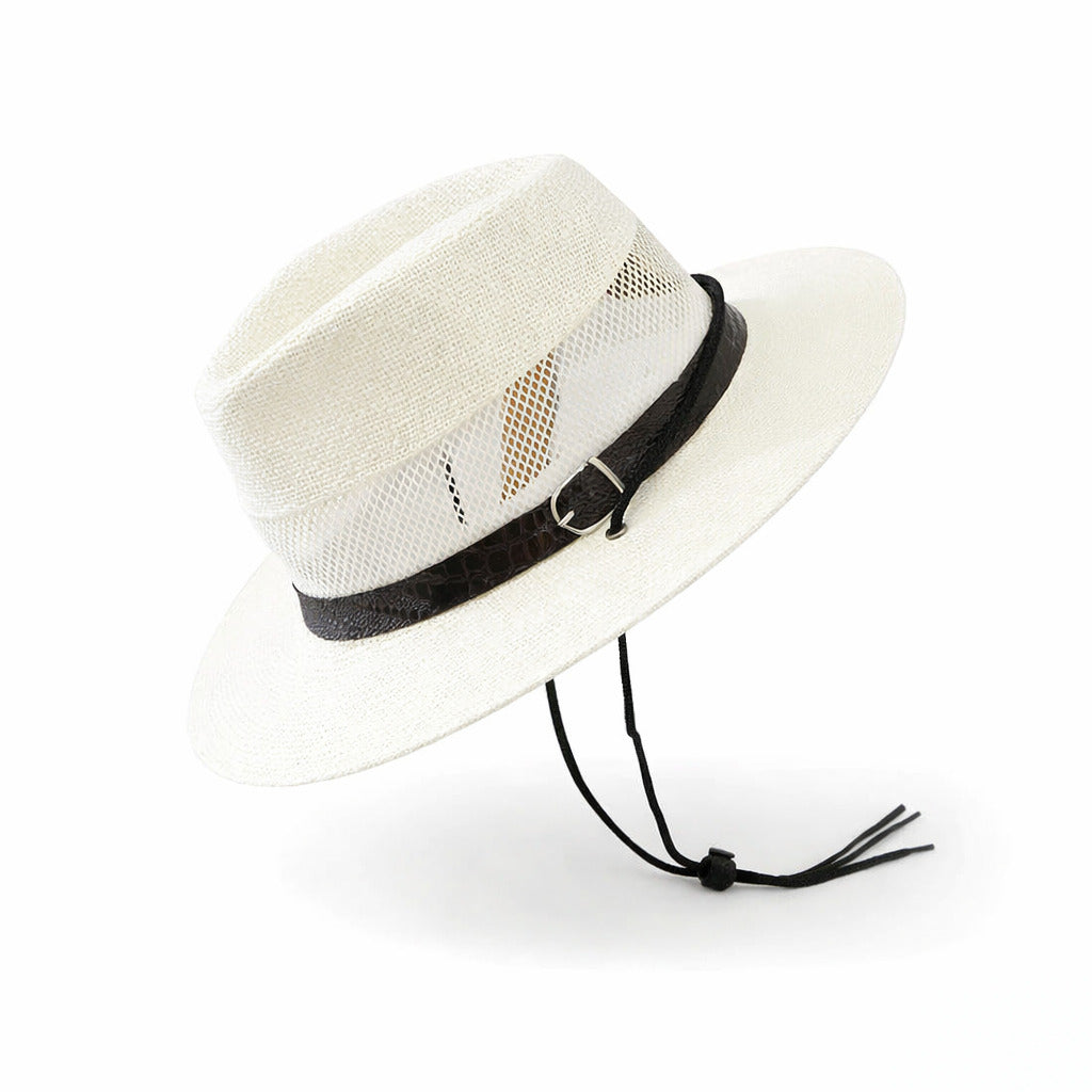 Chapeau Panama Homme Aéré Avec Cordon – Solaro – Image 3