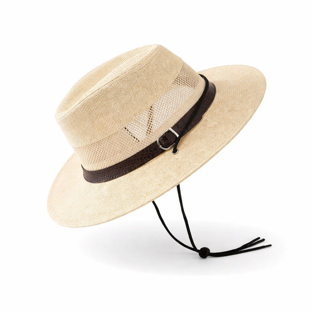 Chapeau Panama Homme Aéré Avec Cordon – Solaro – Image 4