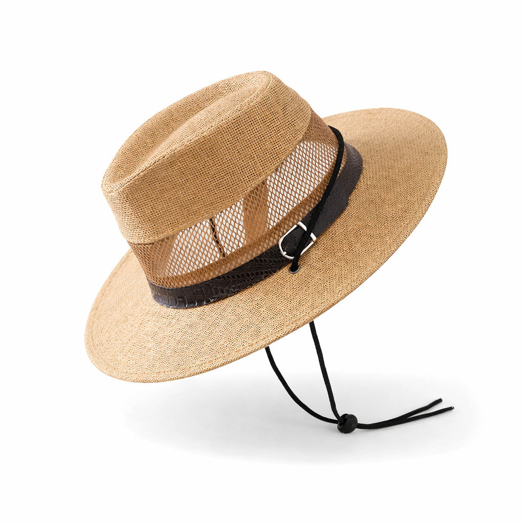 Chapeau Panama Homme Aéré Avec Cordon – Solaro – Image 2