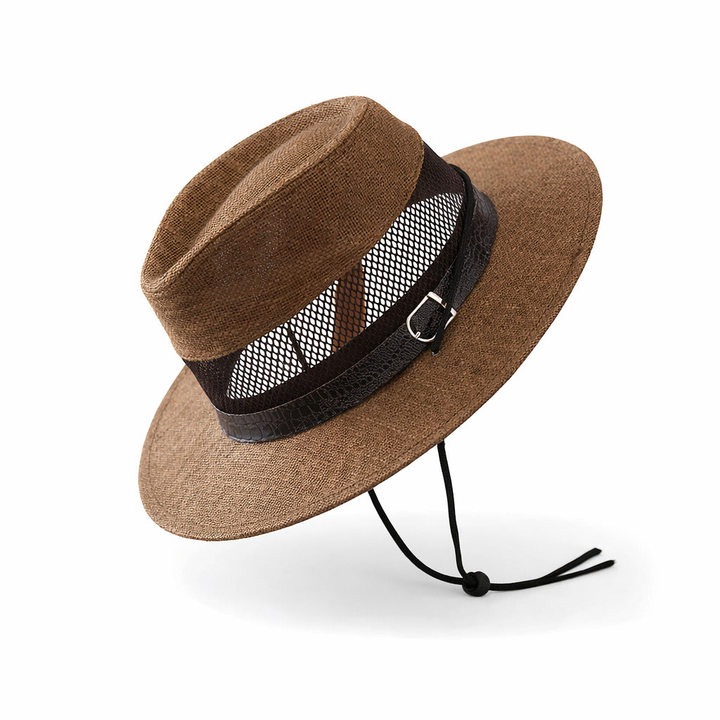 Chapeau Panama Homme Aéré Avec Cordon – Solaro – Image 5