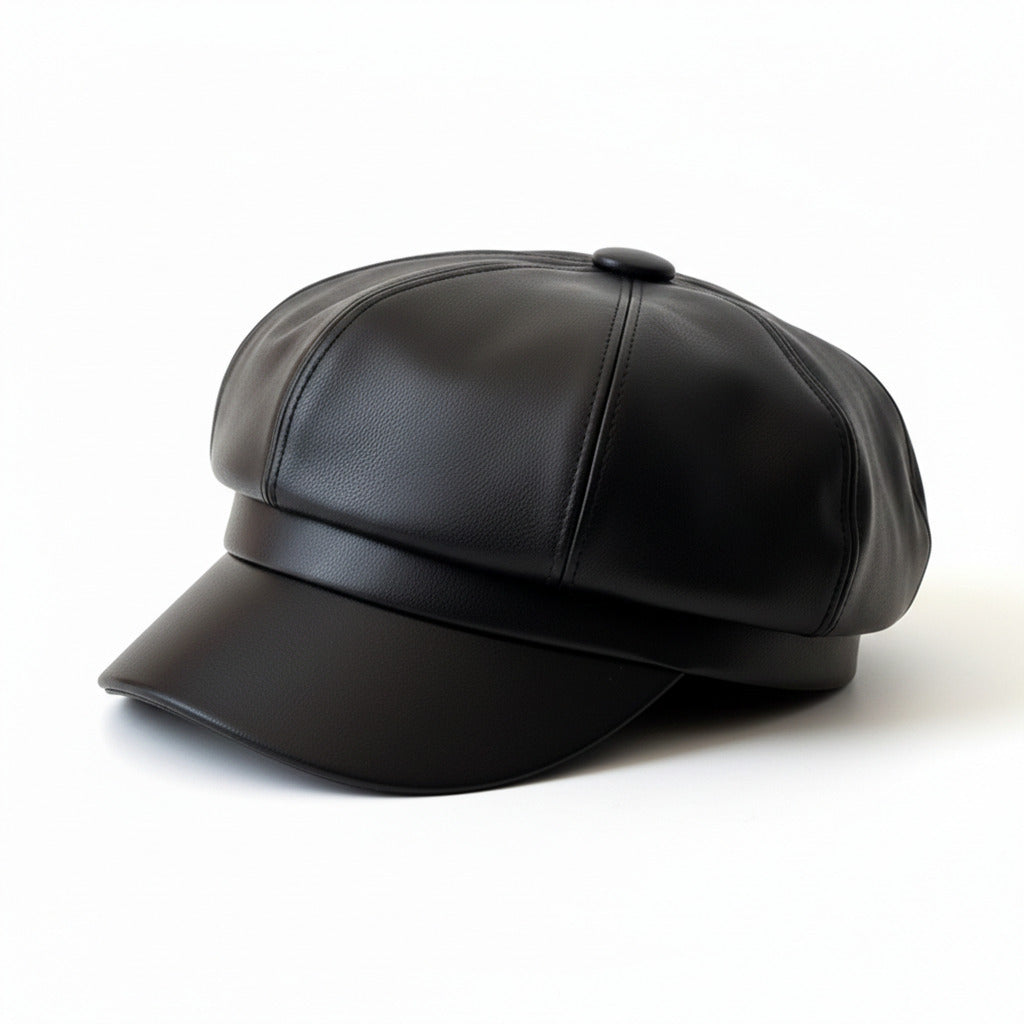 Casquette Gavroche Femme en Cuir - Chic – Image 3