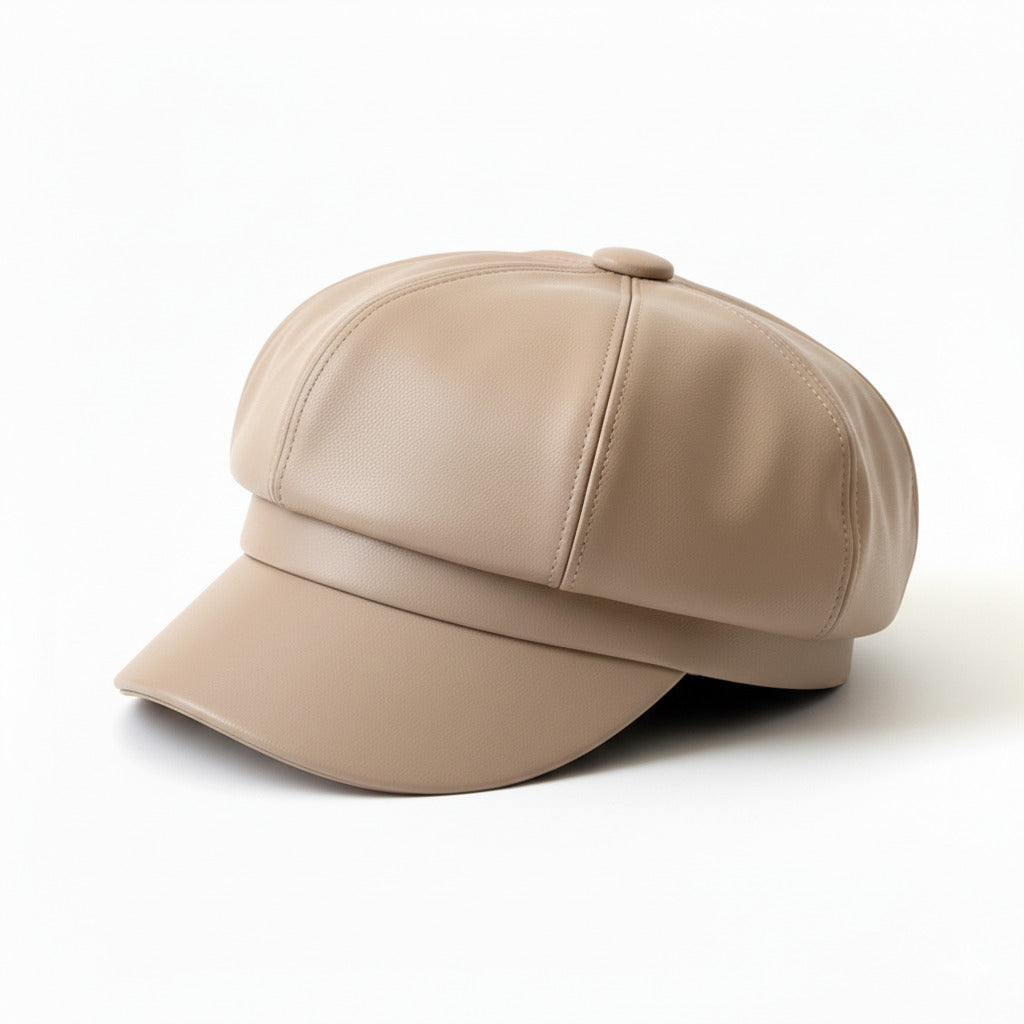 Casquette Gavroche Femme en Cuir - Chic – Image 2