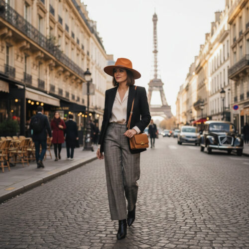 Chapeau Fedora – Texture Suédée avec Cordon Perlé