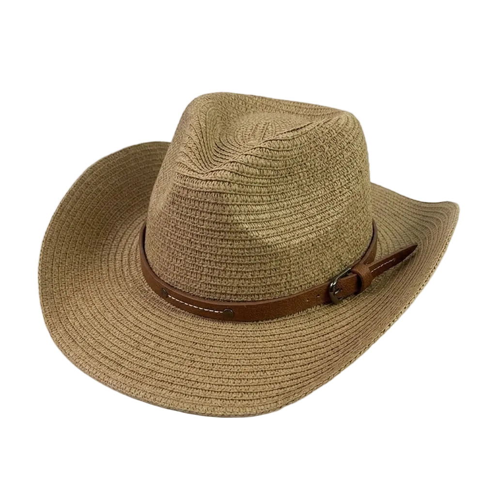 Chapeau Cowboy en Paille – Lanière Cuir – Image 3