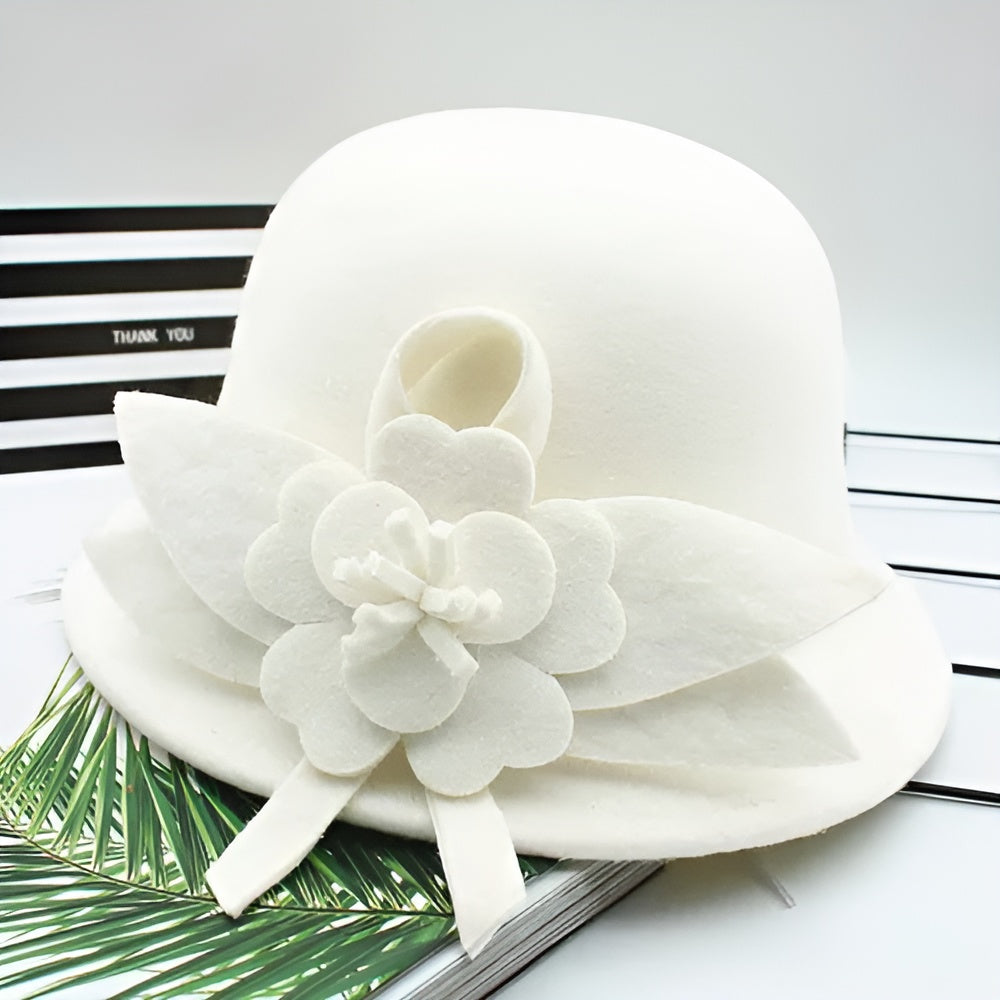 Chapeau Cloche Melon Femme Black&White – Image 4