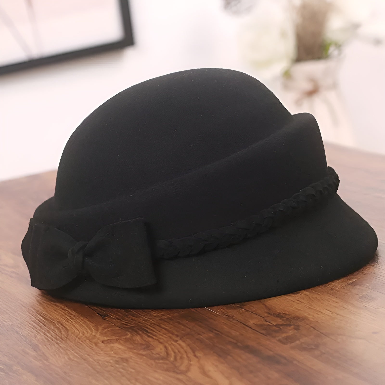 Chapeau en Laine Melon Cloche Femme - Casual – Image 3