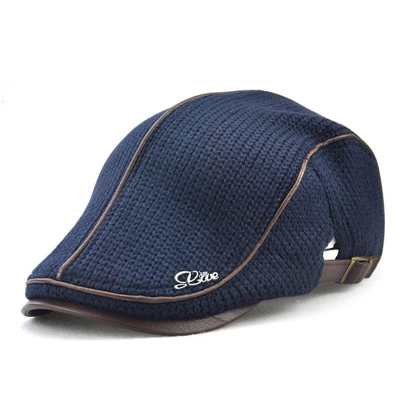 Béret Homme Coton Maille avec Bordure en Cuir – Image 2