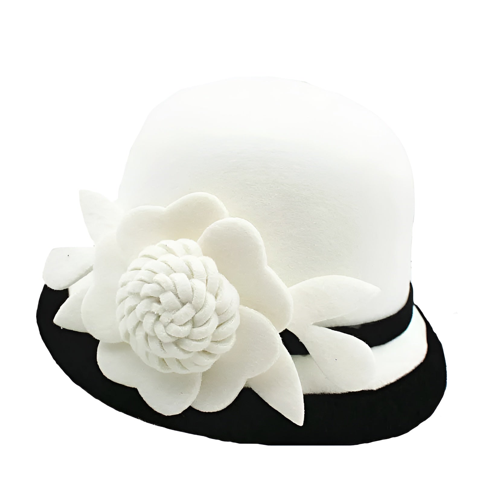 Chapeau Cloche Melon Femme Black&White – Image 2