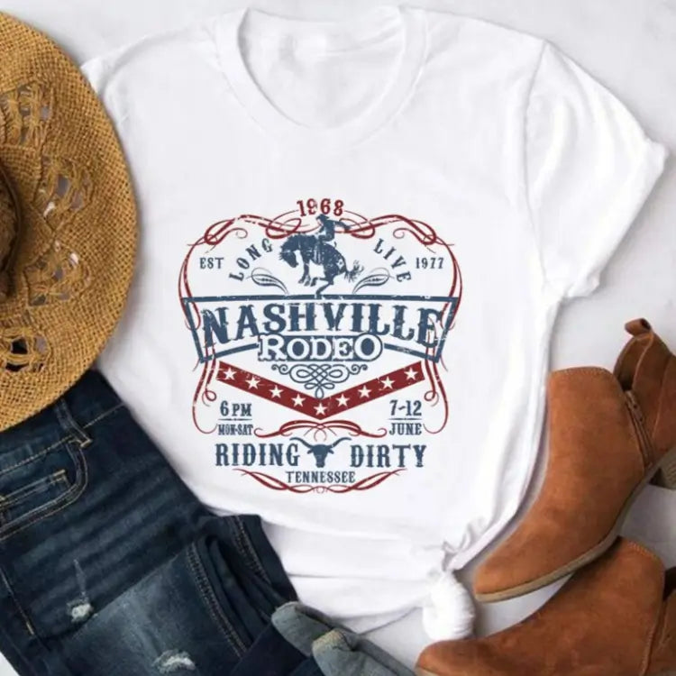 Tee Shirt Country Femme Blanc – Image 2