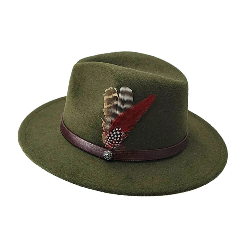 Chapeau Fedora Coton – Plume Décorative – Image 9
