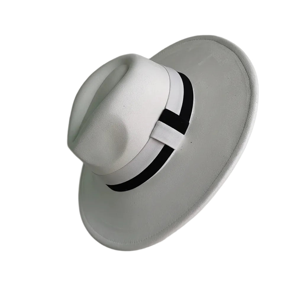 Chapeau Fedora Suédine – Bord Large et Ruban Contrasté – Image 8