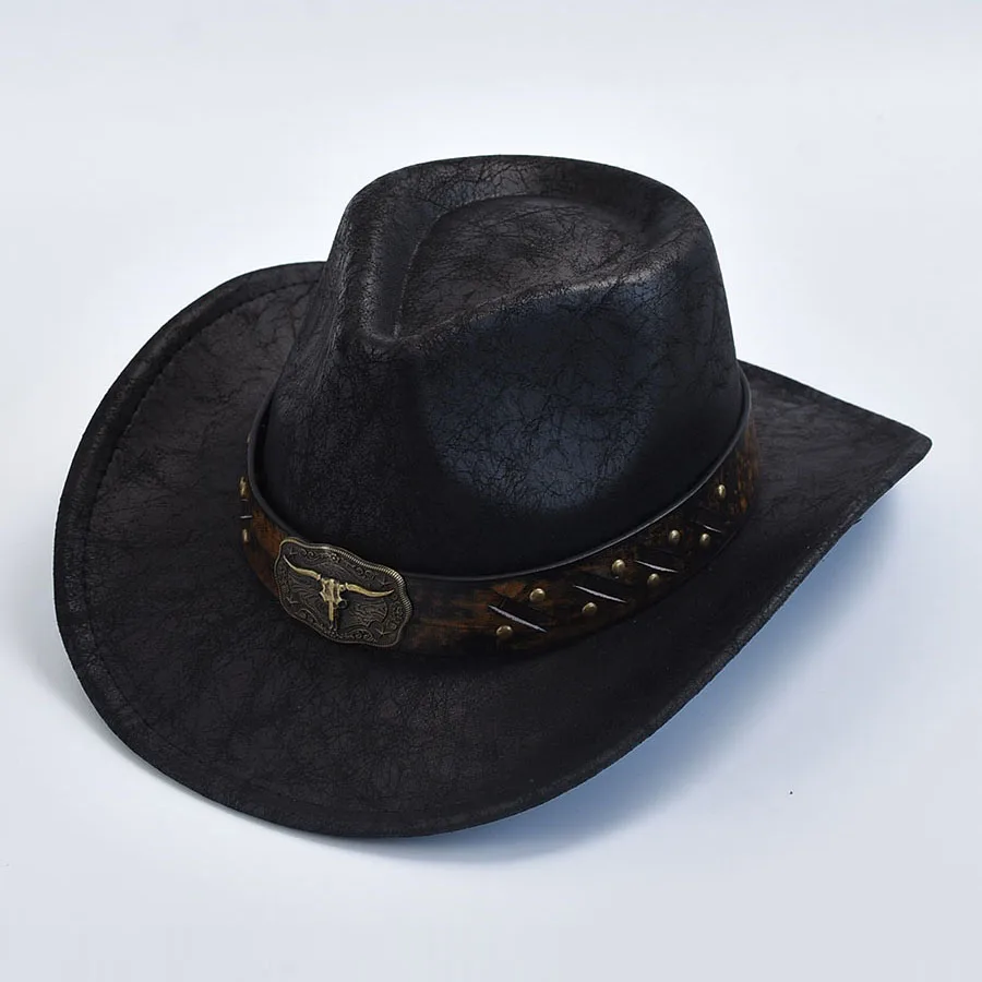 Chapeaux de cowboy western en similicuir – Image 3