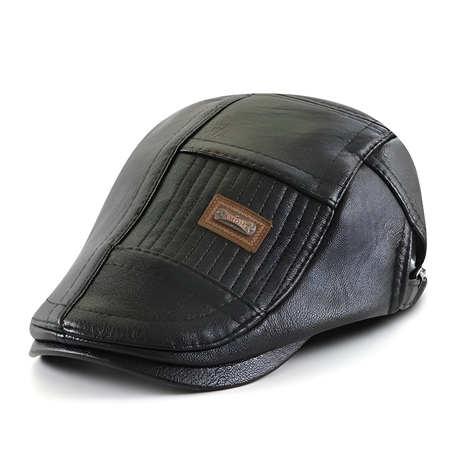 Béret Homme en Cuir avec Détails Matelassés - Aventura – Image 2