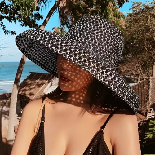 S4496b285285341b9b0b0a23fec81db84K_1.jpg Chapeau de Paille Large – Motif Tressé Original