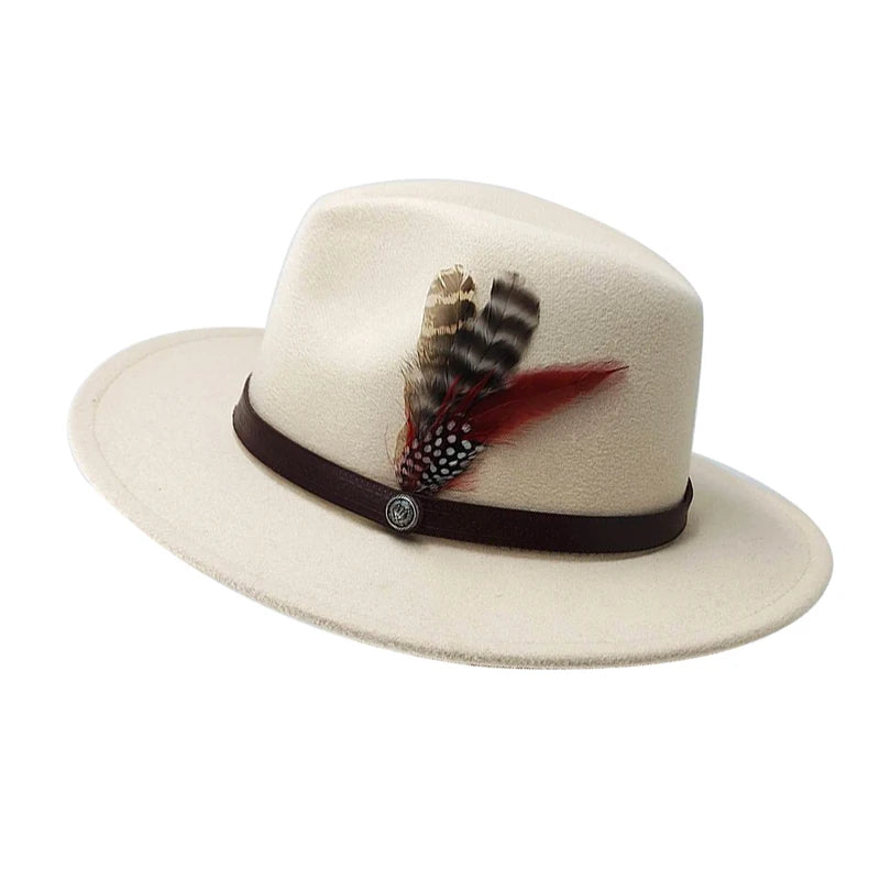 Chapeau Fedora Coton – Plume Décorative – Image 4
