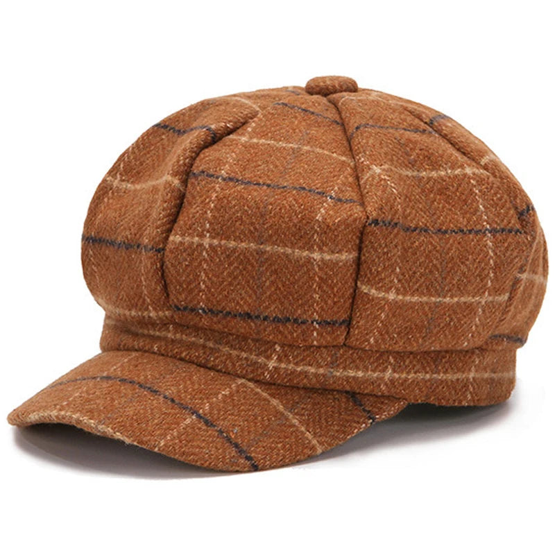 Béret Casquette Gavroche Femme à Carreaux - Gridin – Image 3